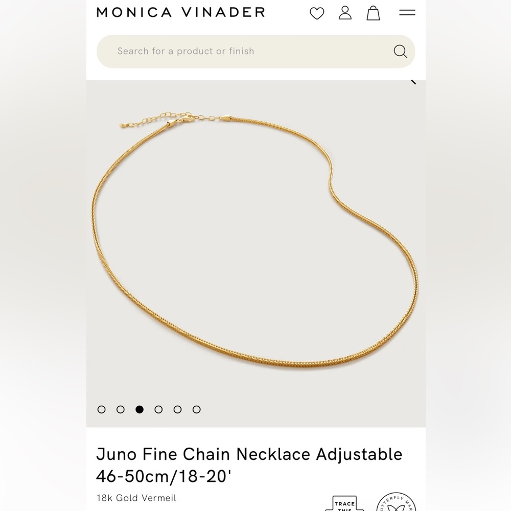MONICA VINADER Juno Fine Chain Necklace